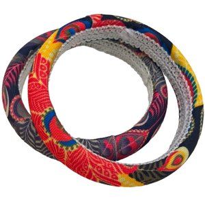Two Fabric Peacock Bracelets Bundle